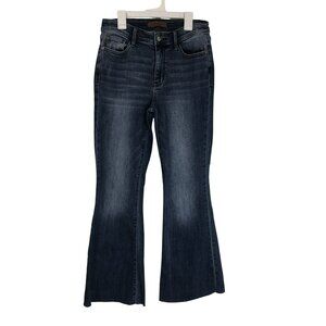 Judy Blue Jeans Flare Mid Rise Stretch Denim Womens Dark Wash Size 5/27